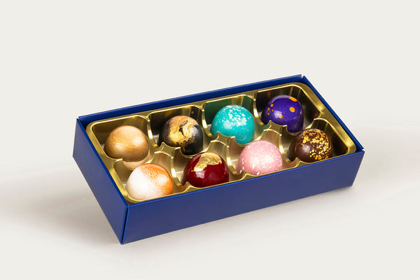 Box of 8 XO Selection Chocolate Bonbons - XO Chocolate Ltd