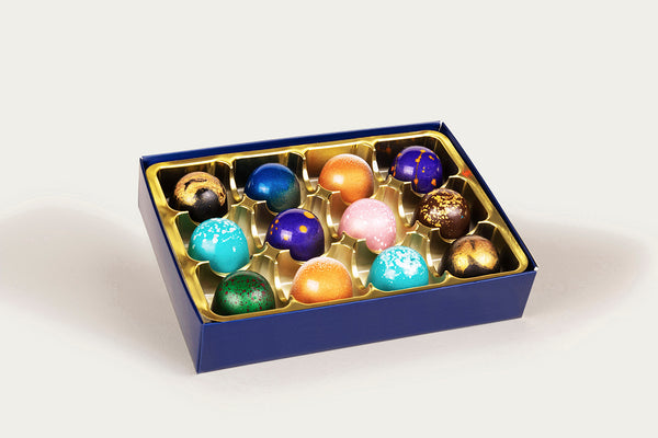 Box of 12 Fun Favourite Chocolate Bonbons - XO Chocolate Ltd